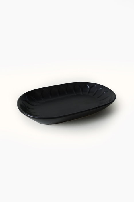 Hermia X00017603 Juego Fuentes Gres Cerámico Negro Mate 15 x 25 cm (2 Piezas) Apto Microondas Lavavajillas